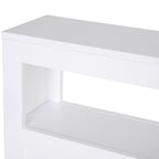 6.25" x 20.5" x 28.25" Wood Rolling Narrow Bathroom Side Storage Cabinet - White