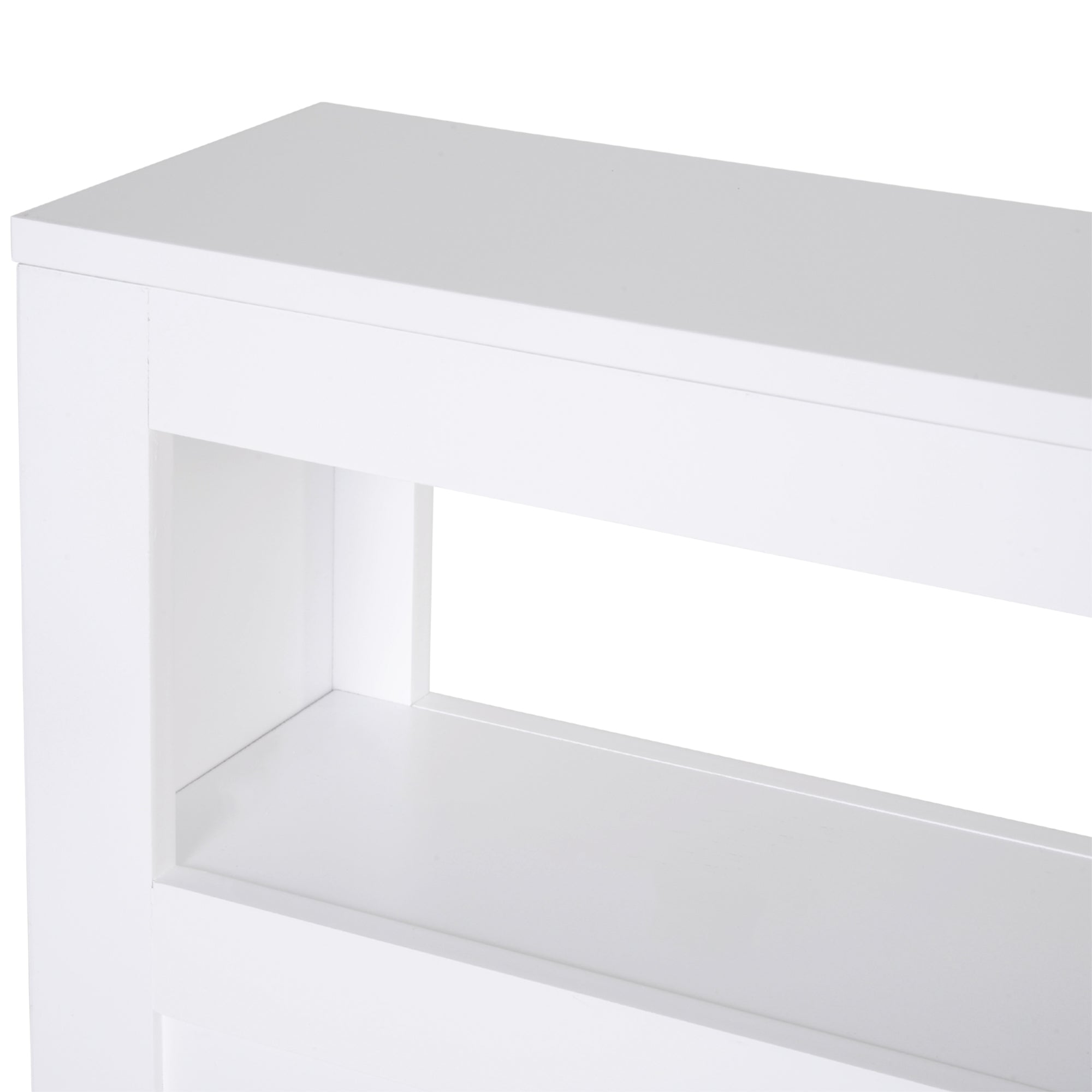 6.25" x 20.5" x 28.25" Wood Rolling Narrow Bathroom Side Storage Cabinet - White