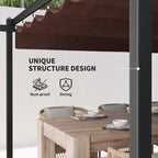13' x 13' Aluminum Retractable Pergola Canopy, Outdoor Pergola for Garden, Patio, Backyard, Deck, Brown
