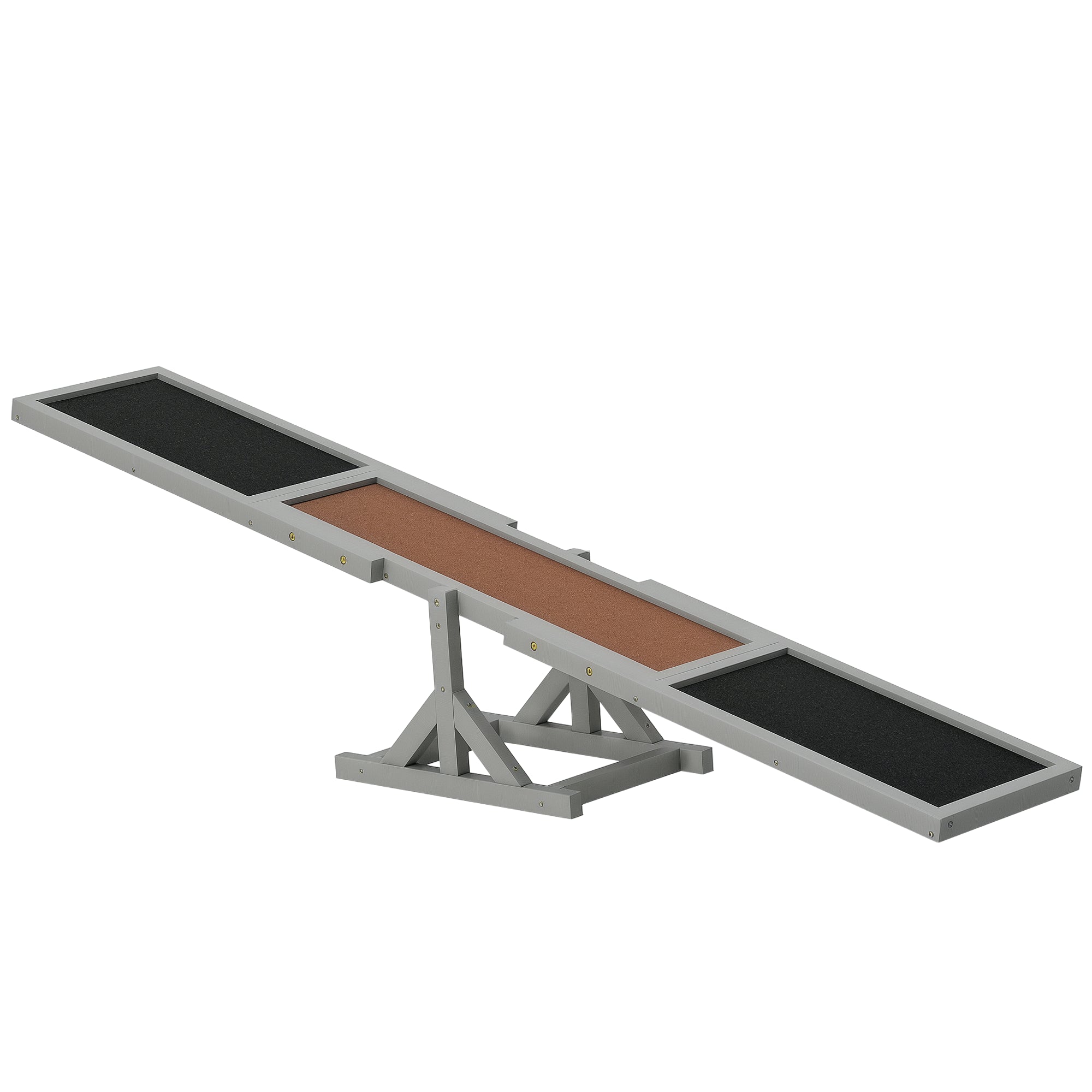 Wooden Dog Agility Seesaw for Training and Exercise, Gray