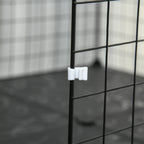 Pet Playpen with Door, Metal Mesh Cage with Mallet, Black