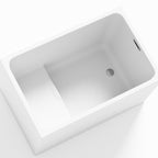 43" Acrylic Freestanding Bathtub with Built-In Seat and Ergonomic Sloping Backrest, Tub for Bathroom, 43.3" L x 27.6" W x 24.8" H, Gloss White