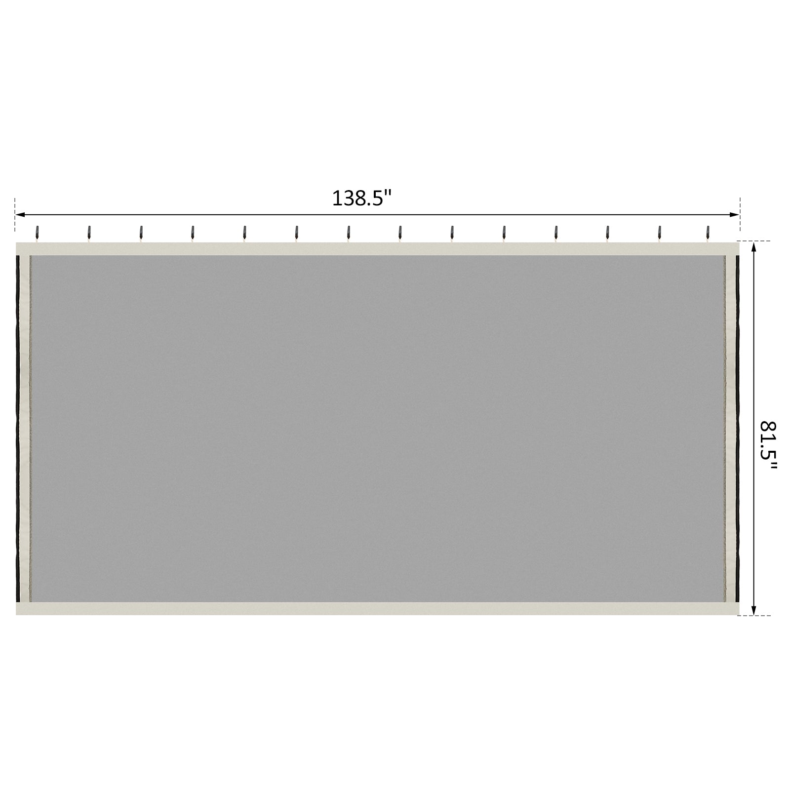 9.84' x 13.1' Gazebo with Netting, Universal Size, Canopy Tents with Zippers, black rings, high-quality polyester, Washable, (Sidewall Only) Black