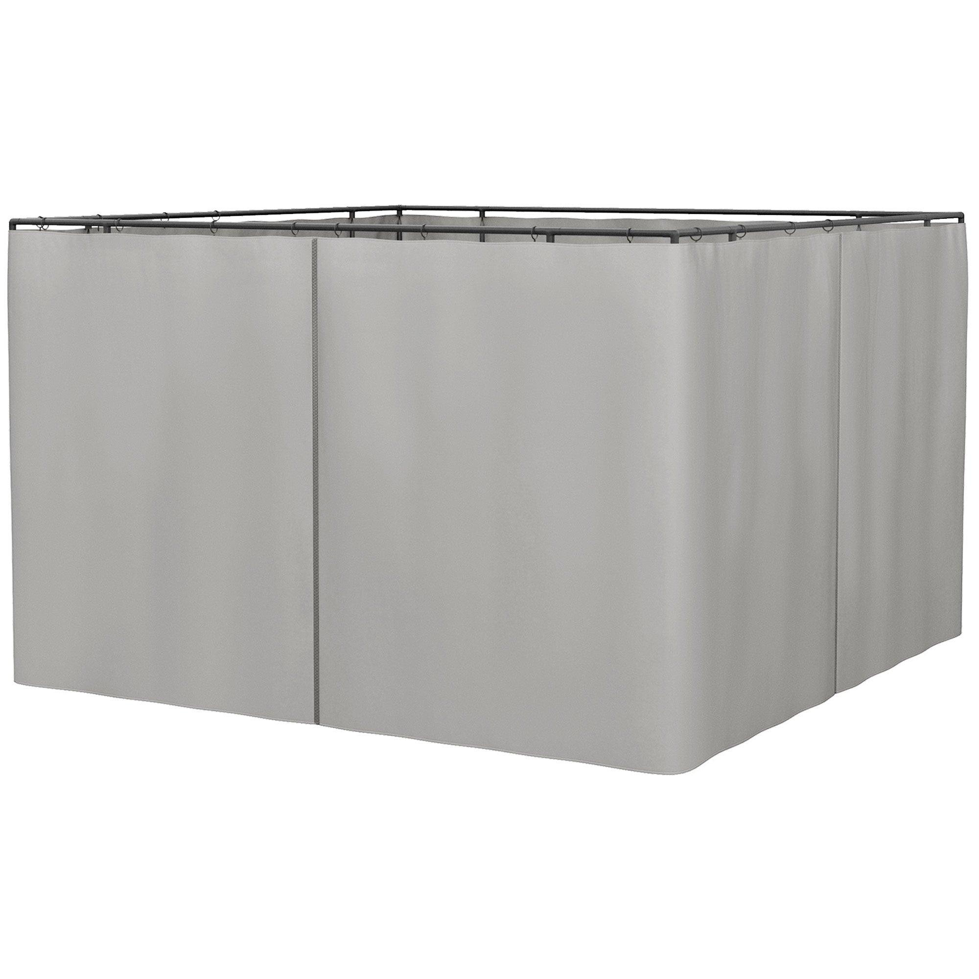9.84' x 9.84' Gazebo Sidewall Set with Hooks/C-Rings, Gray