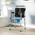 Bedside Commode Chair for Seniors, Adults, Handicap, Raised Toilet Seat with Arm, Adjustable Height, 331 lbs, Black
