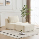 Compressed Sofa Modern Memory Foam Sectional with Pet-Friendly Corduroy Fabric, Modular Sofas for Small Spaces Single Chaise Longue for Living Room, 71" L x 36" W x 28.5" H, Beige