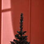 5' Artificial Pencil Christmas Tree, Slim Xmas Tree with 294 Realistic Branch Tips and Plastic Stand, Black