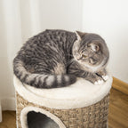 28 Inch Cat Condo, 3 Story Cat Hideaway with Sisal Scratching Pad