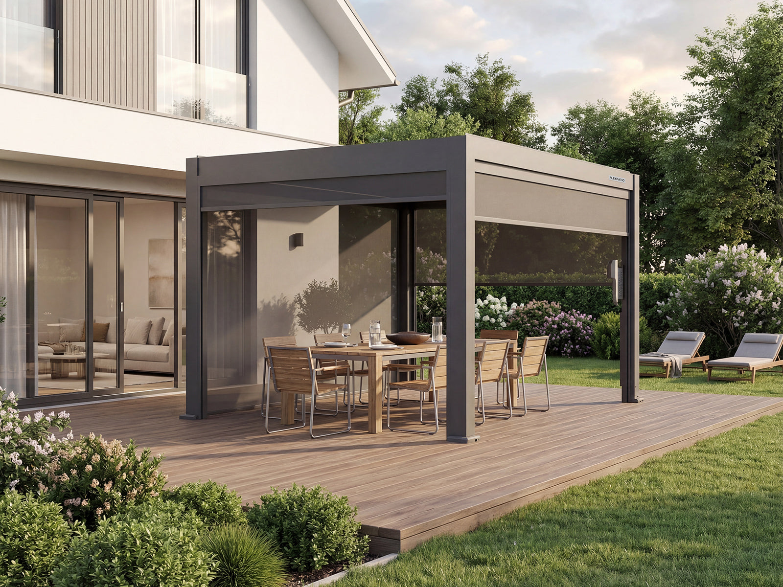 Motorized Roller Shades - Tough Mesh Weave, 8% Openness Factor, Gray, 10' Side, Aluminum Track