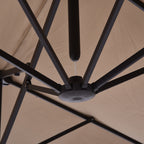 Patio Umbrella 15ft Double-Sided Outdoor Market Extra Large Umbrella with Crank Handle for Deck, Lawn, Backyard and Pool, Tan