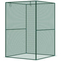 Walk-in Crop Cage, Plant Protectors from Animals with Roll Up Zippered Door, 3.9' x 3.9' x 5.9', Dark Green
