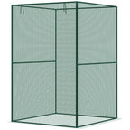 Walk-in Crop Cage, Plant Protectors from Animals with Roll Up Zippered Door, 3.9' x 3.9' x 5.9', Dark Green