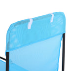 Folding Chaise Lounge Chair, Pool Sun Tanning Chair, Outdoor Lounge Chair with Reclining Back, Breathable Mesh Seat, Headrest for Beach, Yard, Patio, Blue