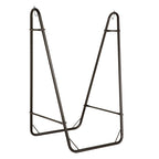 Hammock Chair with U Shape Stand, Hammock Swing Chair with A Side Pocket, Brown & Cream White