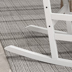 Wooden Rocking Chair Set, Curved Armrests, High Back, Slatted Seat Outdoor Rocker Set, White