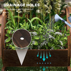 Wooden Wagon Planter Box, 3-Tier Raised Garden Bed, for Vegetables Flowers Herbs, 25" x 24" x 23"