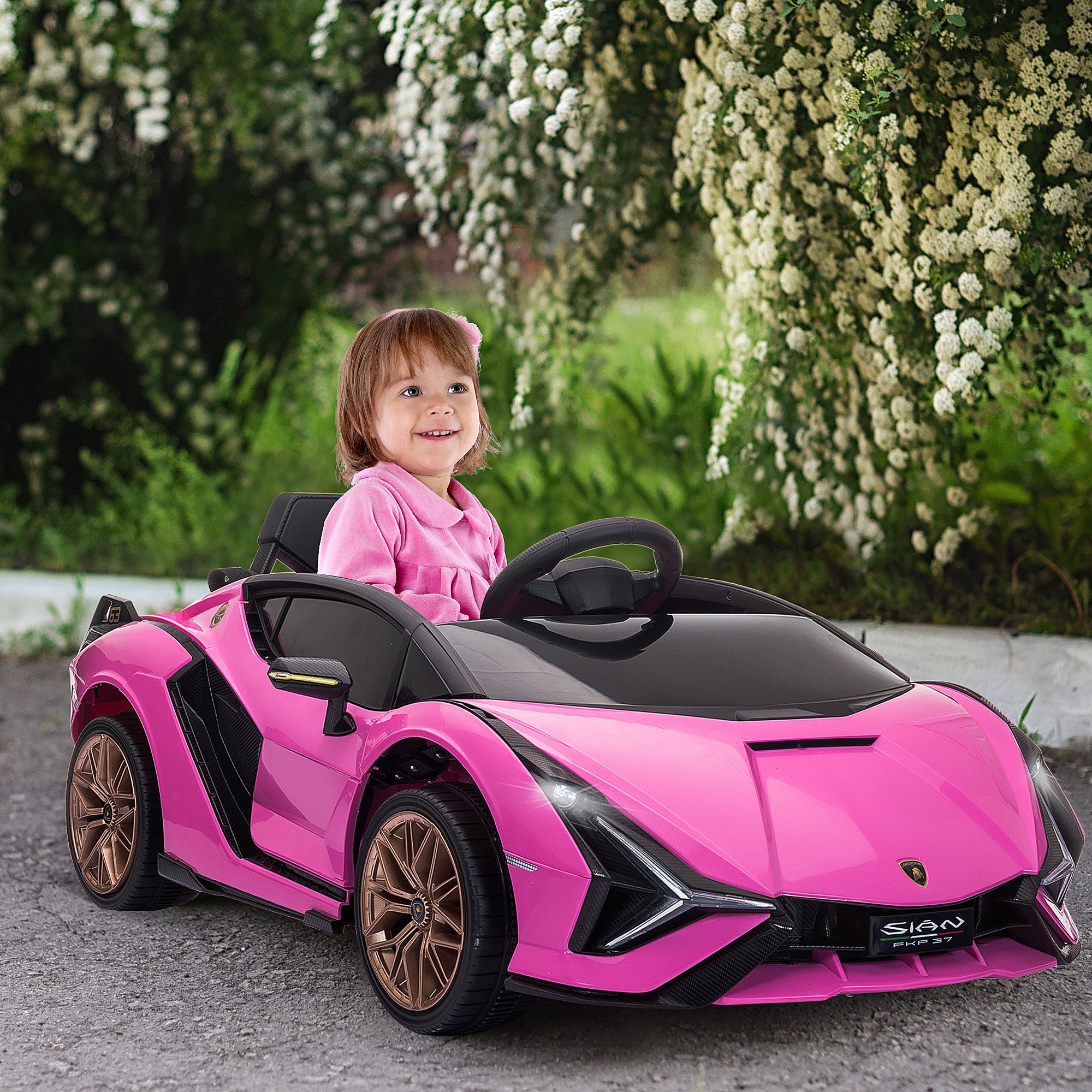 SIAN 12V Kids Rechargeable Ride On Car Toy w/ Remote Control, Pink