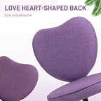 Heart Love Shaped Back Design Office Chair with Adjustable Height, Purple