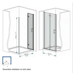 28" Bi-Fold Shower Door with Safety Film and Tempered Glass, Bathroom Door with Stainless Steel Handle, 28" L x 0.5" W x 72" H, Matte Black