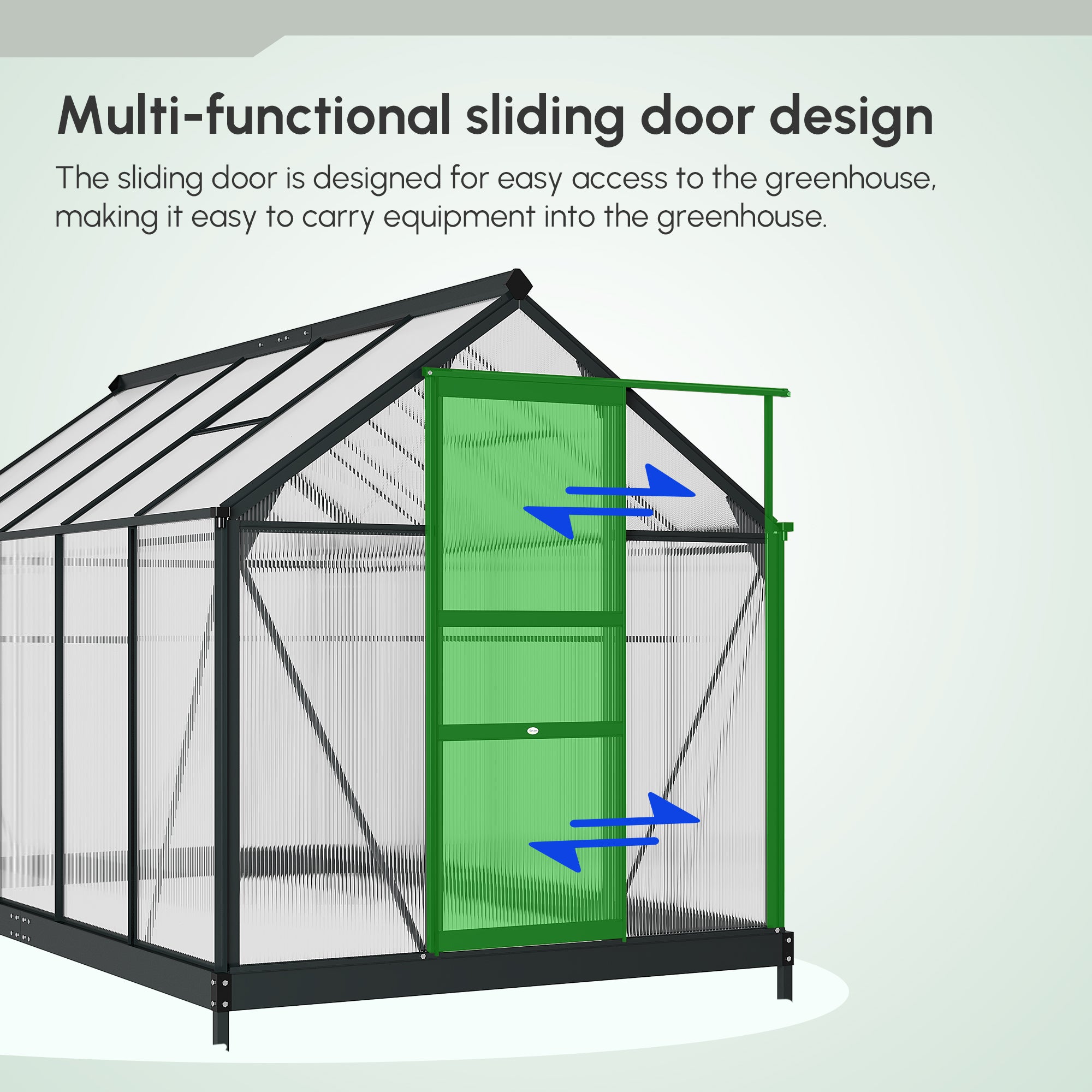 6.2' x 10.3' x 6.6' Outdoor Greenhouse with Walk-in Vent Door for Backyard Garden Gray
