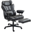 396lbs. Big and Tall Office Chair, Massage Office Chair with Footrest, Lumbar Support & Reclining Function, Black
