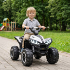 Kids ATV 4 Wheeler, 12V Kids Ride On Toy with Dual Motors, High & Low Speed, Music, Headlights, Up to 3.7 MPH, White