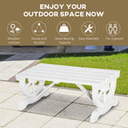 2-Person Wooden Garden Bench, Outdoor Wagon Wheel Porch Bench for Backyard Garden, Support 550 LBS, Rustic Country Style Patio Furniture, White