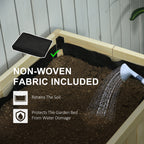 Raised Garden Bed Elevated Wooden Planter Box with Space-Saving Folding Design, Drainage Holes, & Inner Liner for Vegetable Fruit Herb Grow