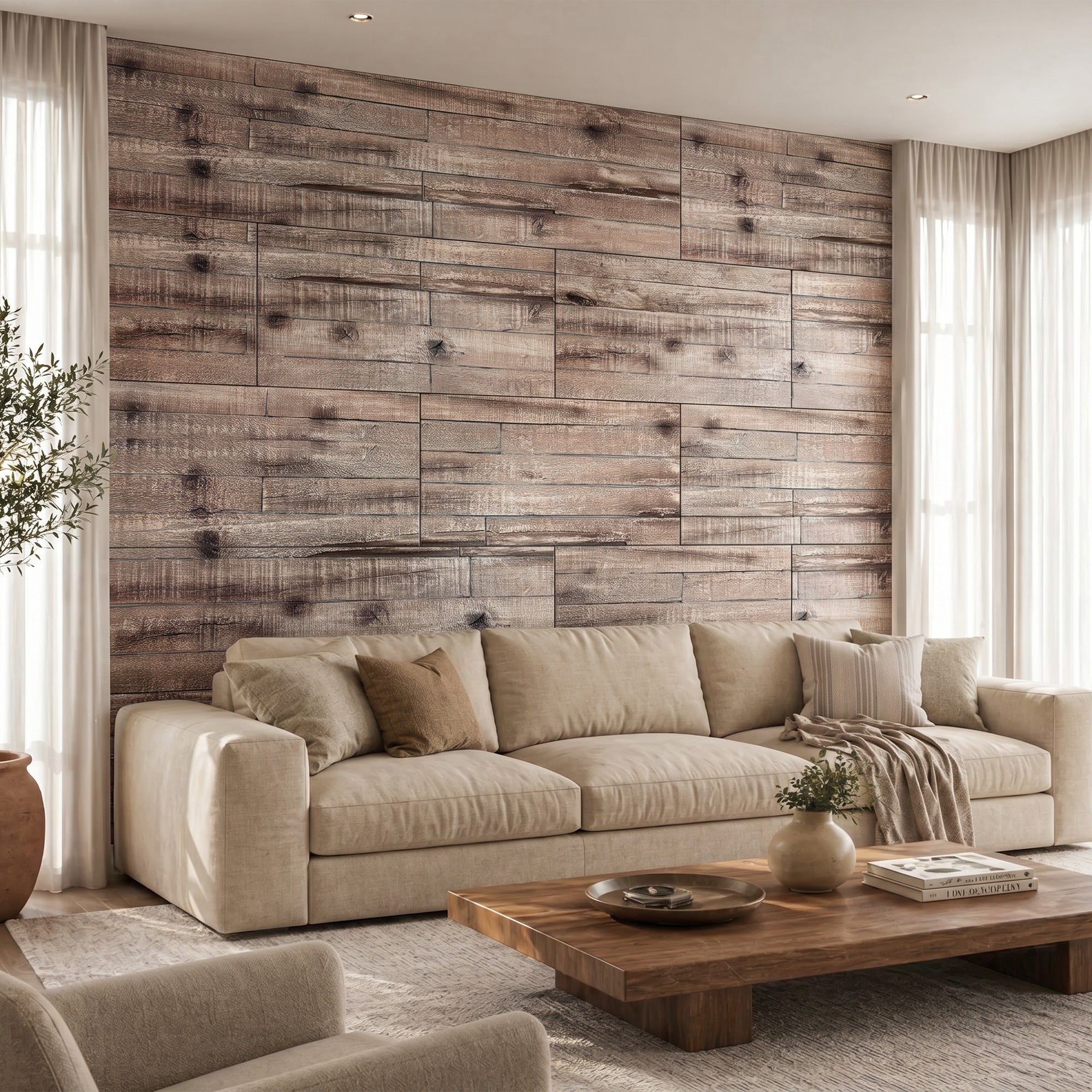8-Pack 3D Faux Wood Wall Panels, Lightweight Polyurethane Panels for Interior and Exterior Accent Walls, Gray Wood Grain