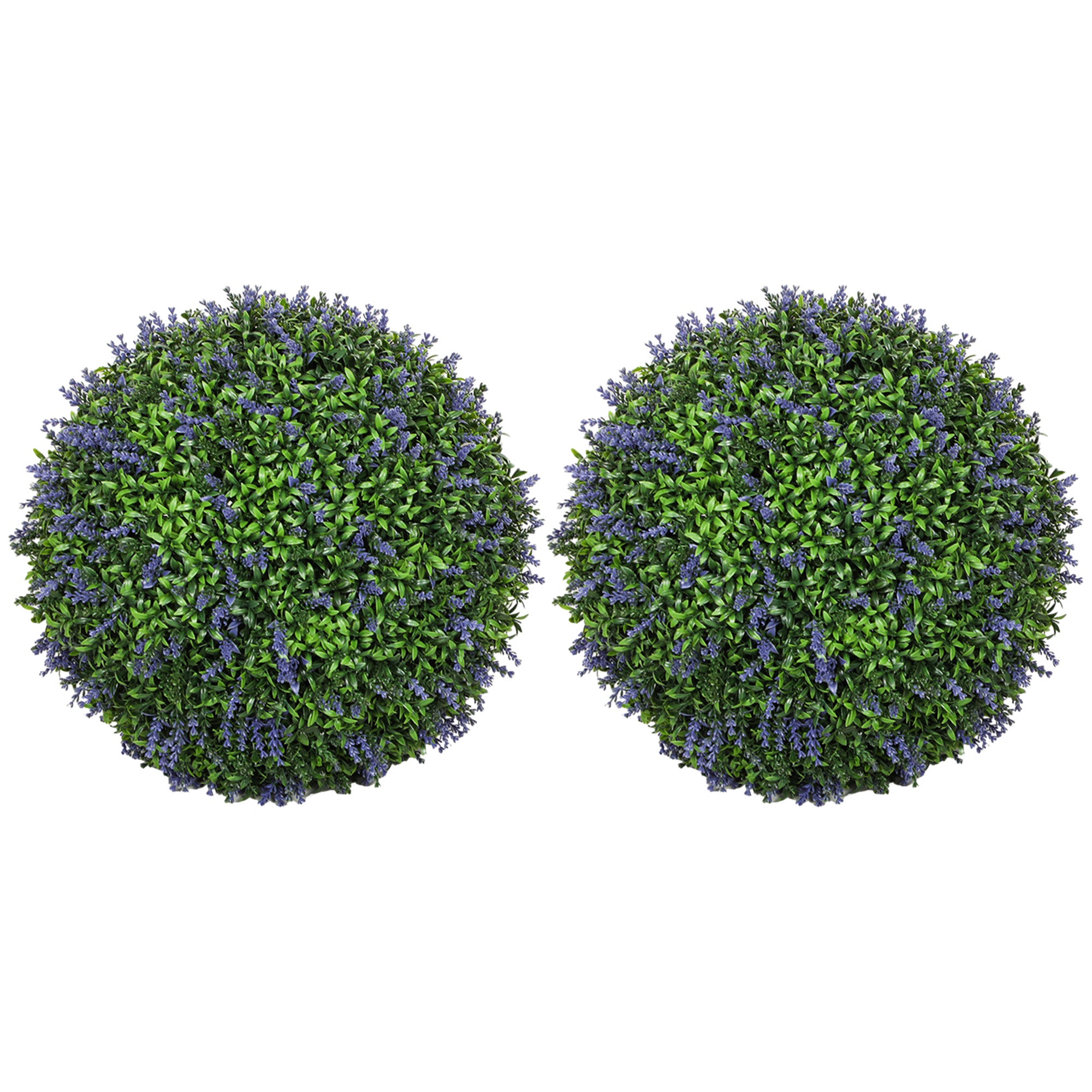 2 Pack Artificial Plant Lavender Topiary Balls, 16.5 Inch