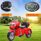 2-Seat 12V Kids Electric Ride-On Motorcycle with Storage Trunk, 3-Wheel Motorbike with MP3 and Bluetooth, 43.5'' L x 19'' W x 26.5'' H, Red