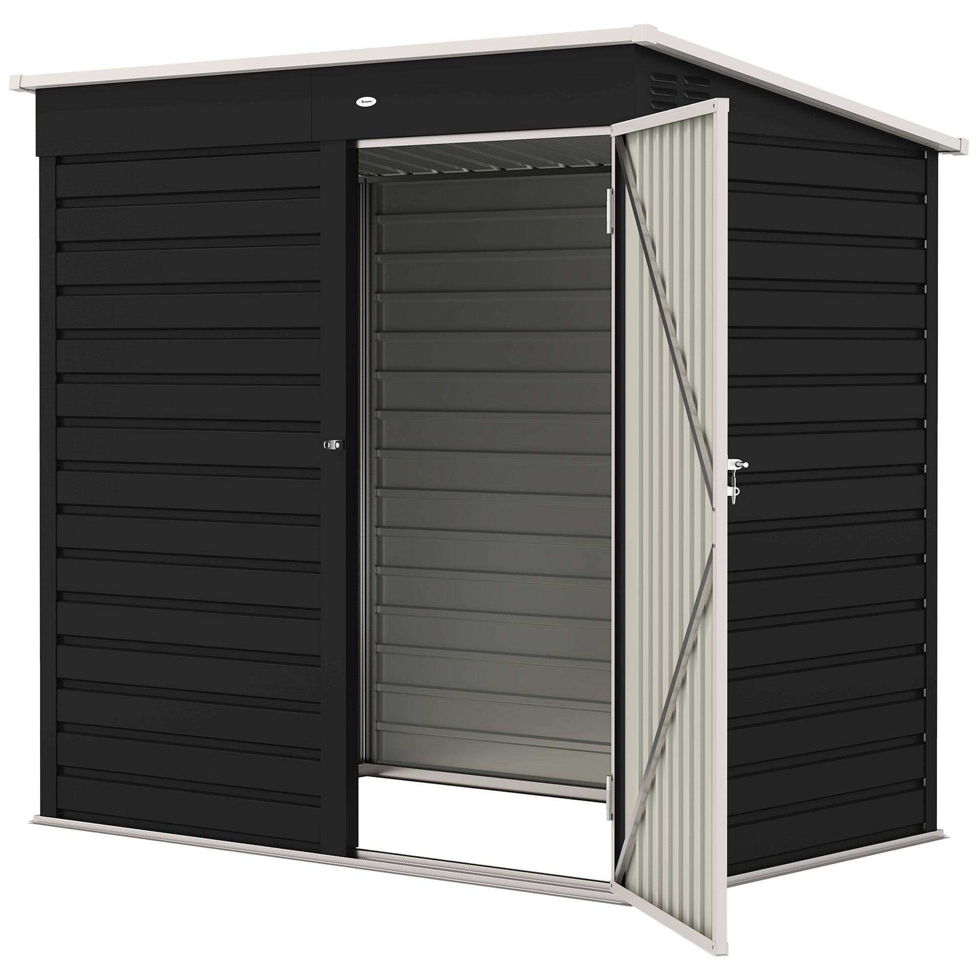 6' x 4' Outdoor Garden Shed, Metal Storage Shed with Lockable Door and Gloves for Backyard Garden Patio, Dark Gray
