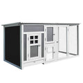 63" Chicken Coop Wooden Chicken House Rabbit Hutch Poultry Cage Hen Pen Backyard PC Roof with Run Box