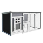 63" Chicken Coop Wooden Chicken House Rabbit Hutch Poultry Cage Hen Pen Backyard PC Roof with Run Box