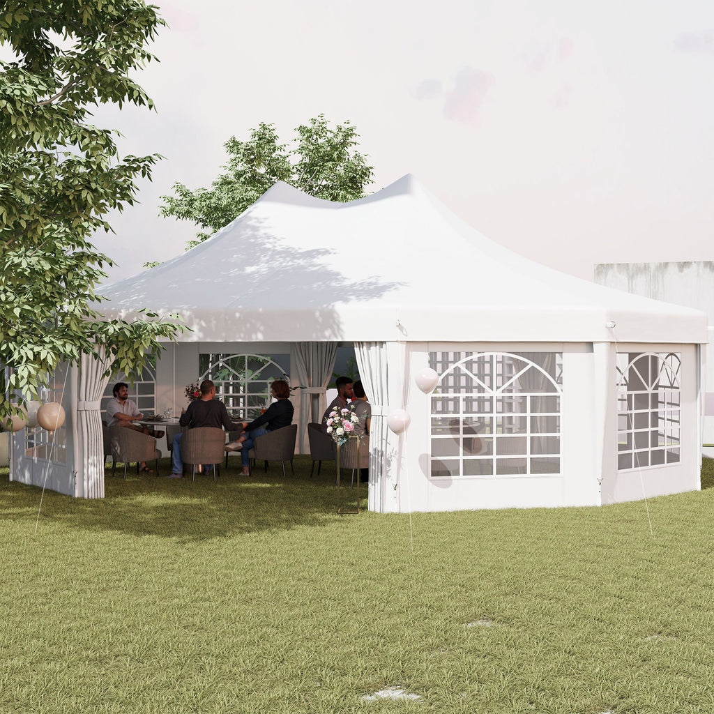 29' x 21' Canopy Party Event Tent with 2 Pull-Back Doors, White