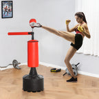 Boxing Bag, Freestanding Punching Bag with Speed Ball, Rotating Boxing Bar and Gloves, Weighted Base