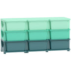 3 Tier Kids Storage Organizer with 9 Drawers for Bedroom, Nursery, Kindergarten, Living Room, Boys and Girls, Green