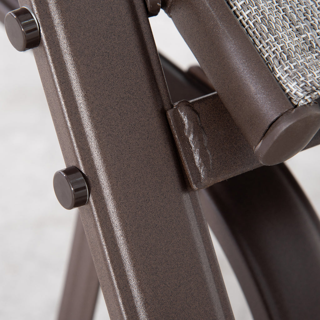 Outdoor Glider Chair, Gliders for Outside Patio with Steel Frame and Mesh Fabric for Backyard, Garden, and Porch, Gray