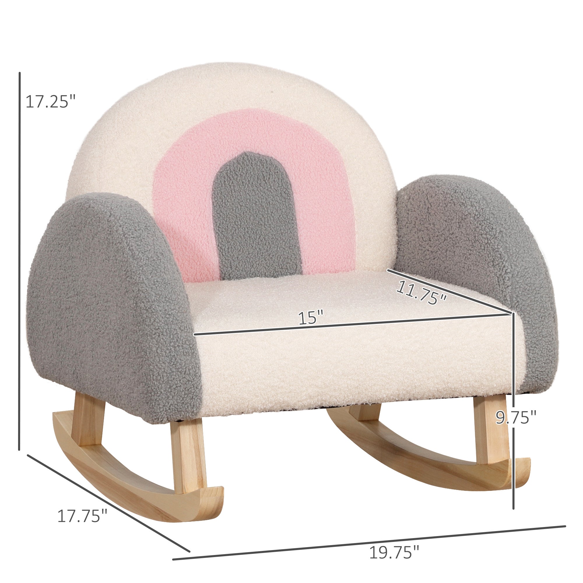 Kids Sofa, Rocking Toddler Sofa Chair, Gift for 18-36 Months, Gray