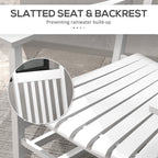 Wooden Rocking Chair Set, Curved Armrests, High Back, Slatted Seat Outdoor Rocker Set, White