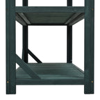 Outdoor Potting Bench with 4 Shelf & Side Hook for Patio, Farmhouse Garden Workstation with Large Tabletop, 47'' L x 19.5'' W x 65'' H, Green