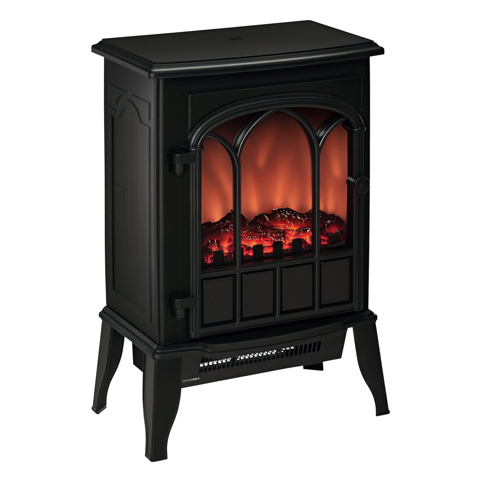 Electric Fireplace Stove, Freestanding Fireplace Heater, 750W/1500W, Black
