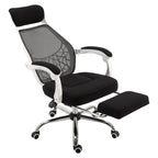 Ergonomic High Back Mesh Office Chair Swivel Reclining Computer Desk Chair with Retractable Footrest, Headrest, Padded Armrest