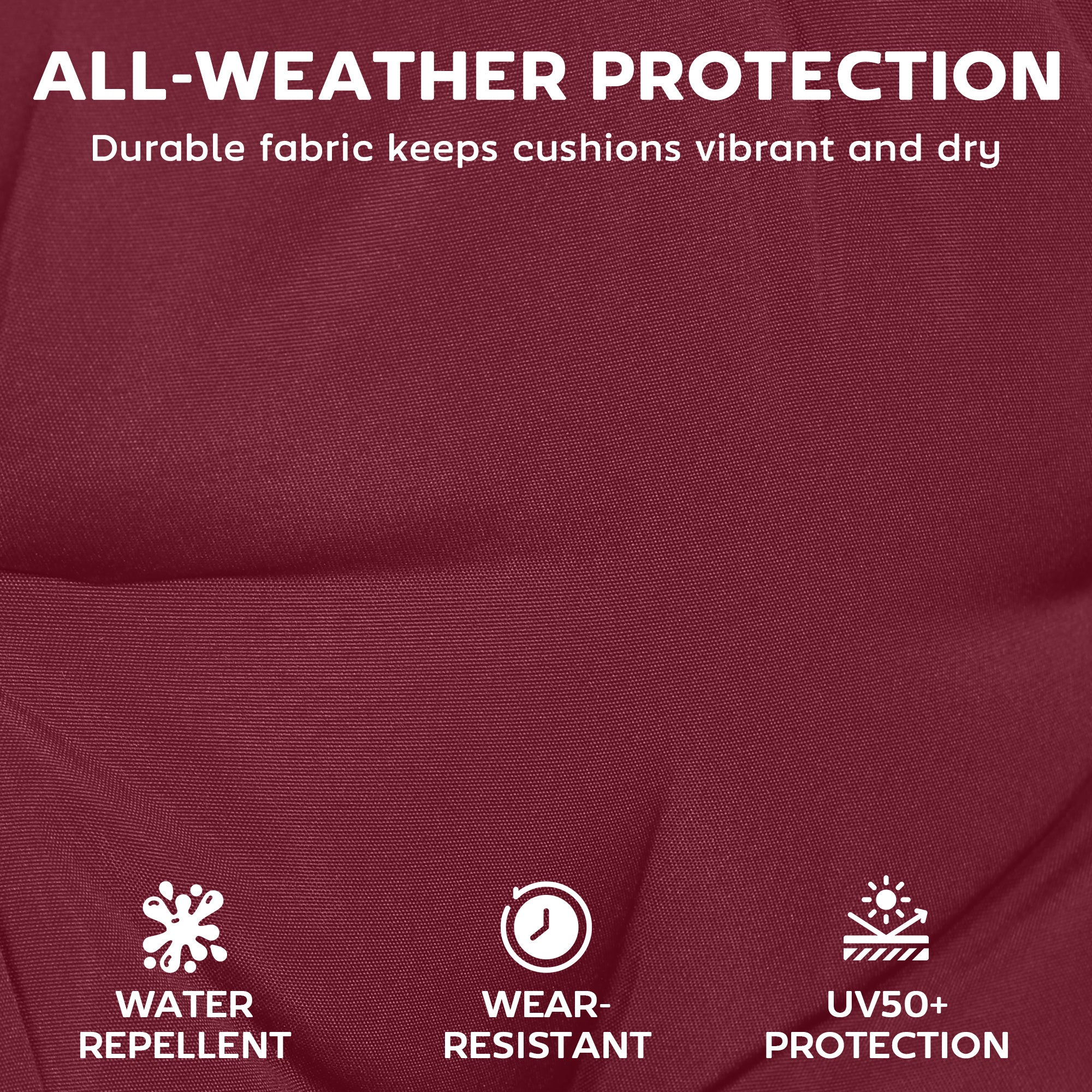 Chaise Lounge Cushion, 4" Thick Outdoor Lounge Chair Cushion with Ties for Patio, 21" x 72", Red