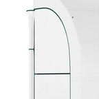 10' x 5' x 7' Outdoor Walk-In Greenhouse, Plant Nursery with Zippered Doors, PE Cover and 3 Wire Shelves, White