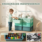 3 Tier Kids Storage Organizer with 6 Drawers for Bedroom, Nursery, Kindergarten, Living Room, Boys and Girls, Green