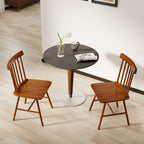 Dining Chairs Set of 2, Farmhouse Wood Kitchen Chairs with Rubber Wood Frame, Spindle Back for Dining Room, Light Brown