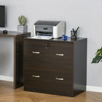 2-Drawer File Cabinet with Lock and Keys, Lateral Storage Filing Cabinet with Hanging Bar for Letter Size, Home Office, Walnut