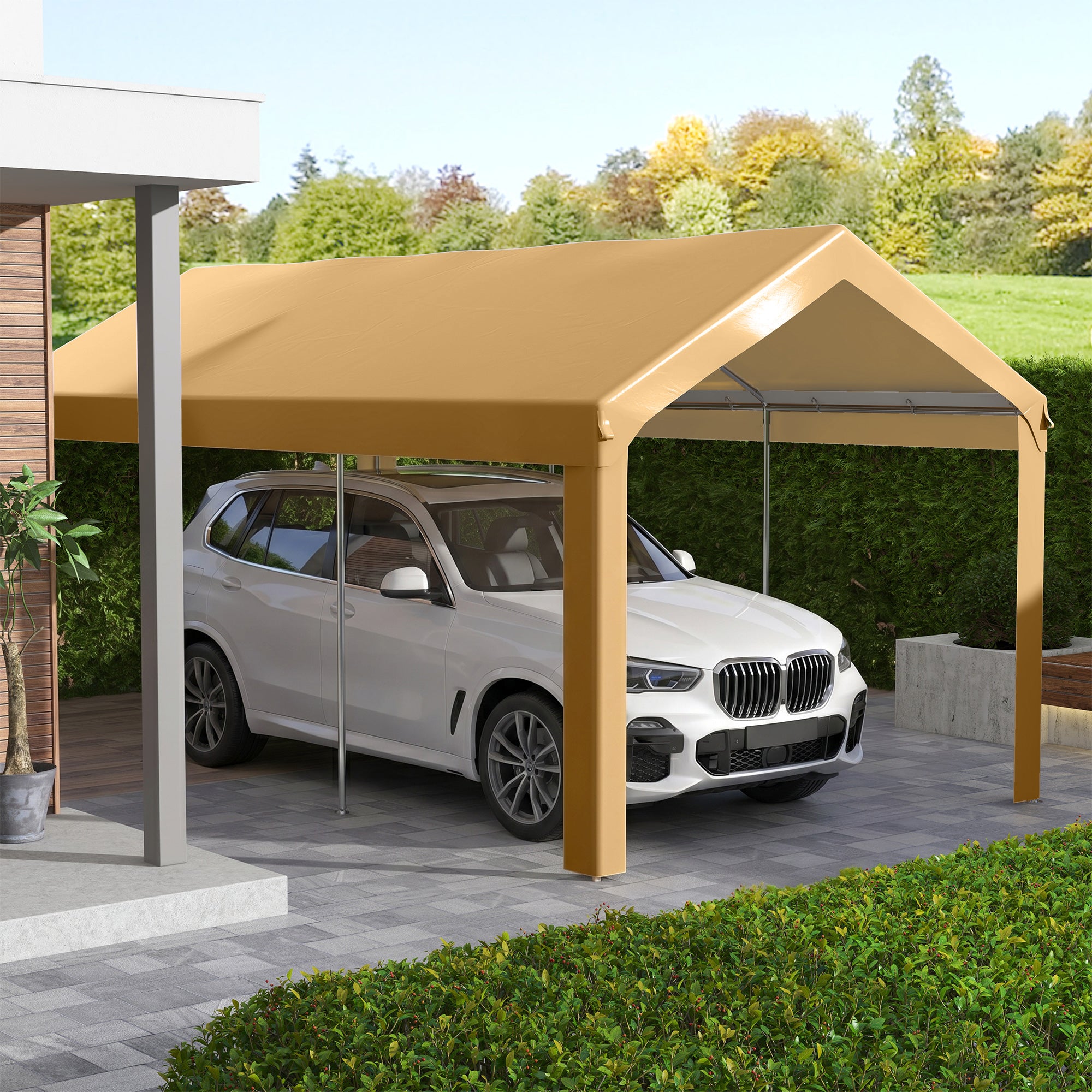 10 x 20ft Carport Roof, UV Resistant Canopy Replacement, Fits 84C-378V00 and 84C-206 Series, Beige