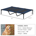 48" x 36" Elevated Breathable Dog Bed w/ Carry Bag Dark Blue